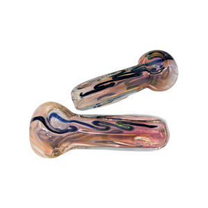3.5" Gold Fumed Art Hand Pipe (Pack Of 2) [SG2562]